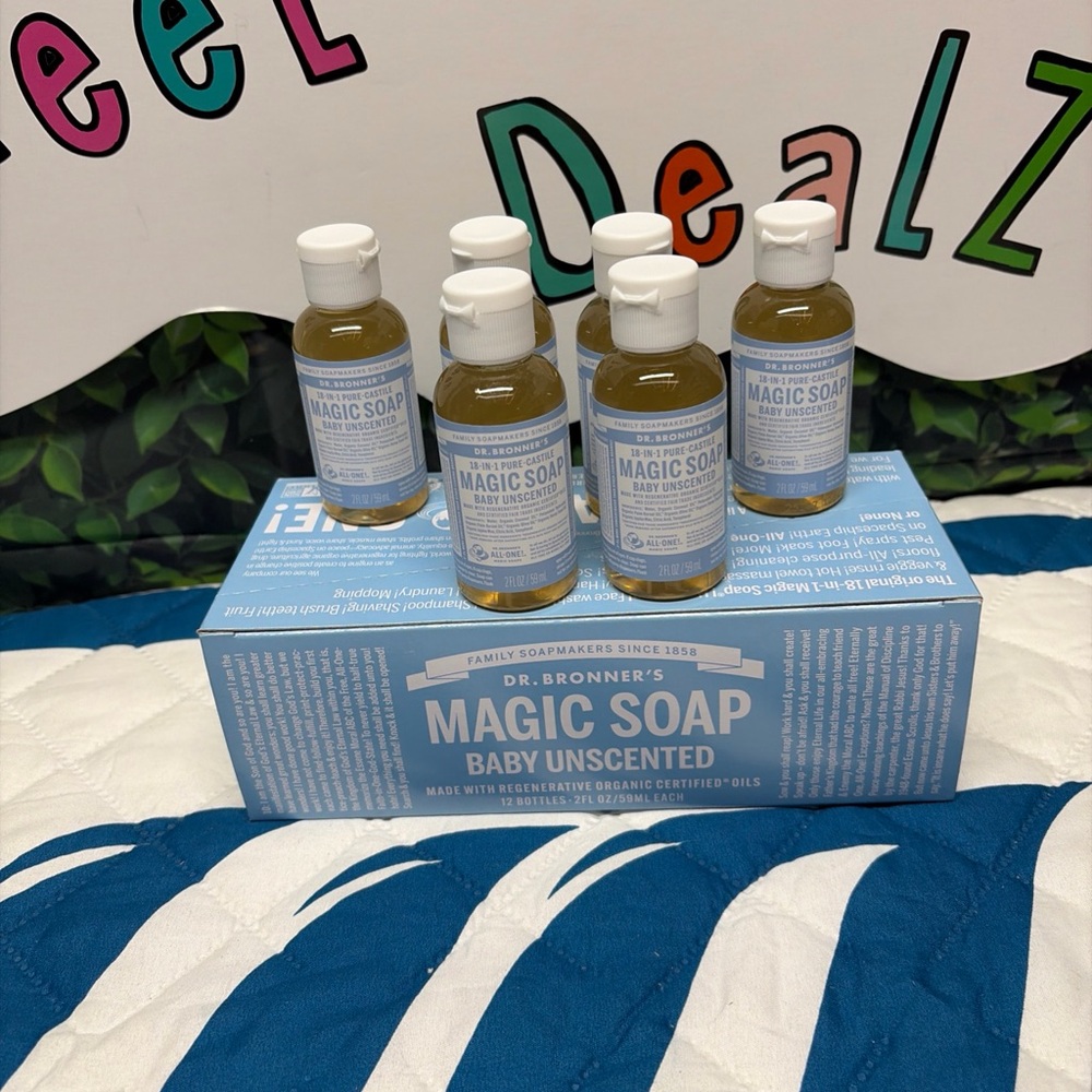 Dr Bonners Magic Soap Baby Unscented - Gentle Kids Body & Hair Wash pack of 6